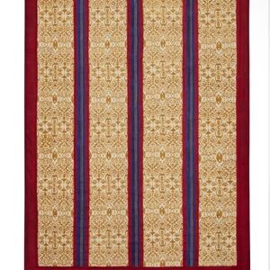 Red and Gold Patterned Blanket